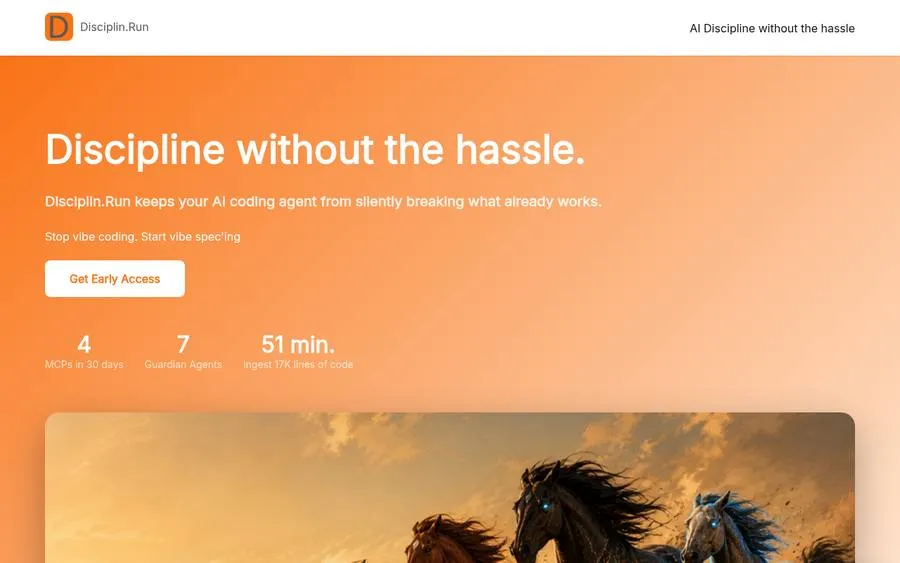 Homepage of Disciplin.Run, a website built with InboundSavvy