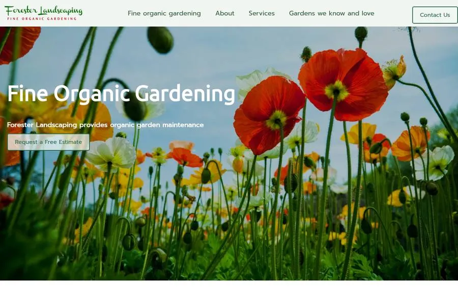 Homepage of Forester Landscaping, a website built with InboundSavvy