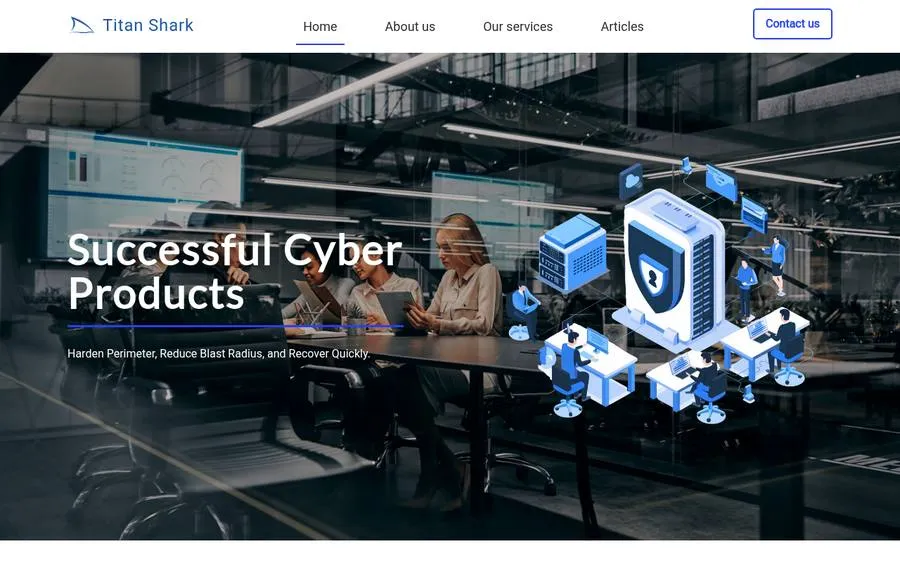 Homepage of Titan Shark, a website built with InboundSavvy